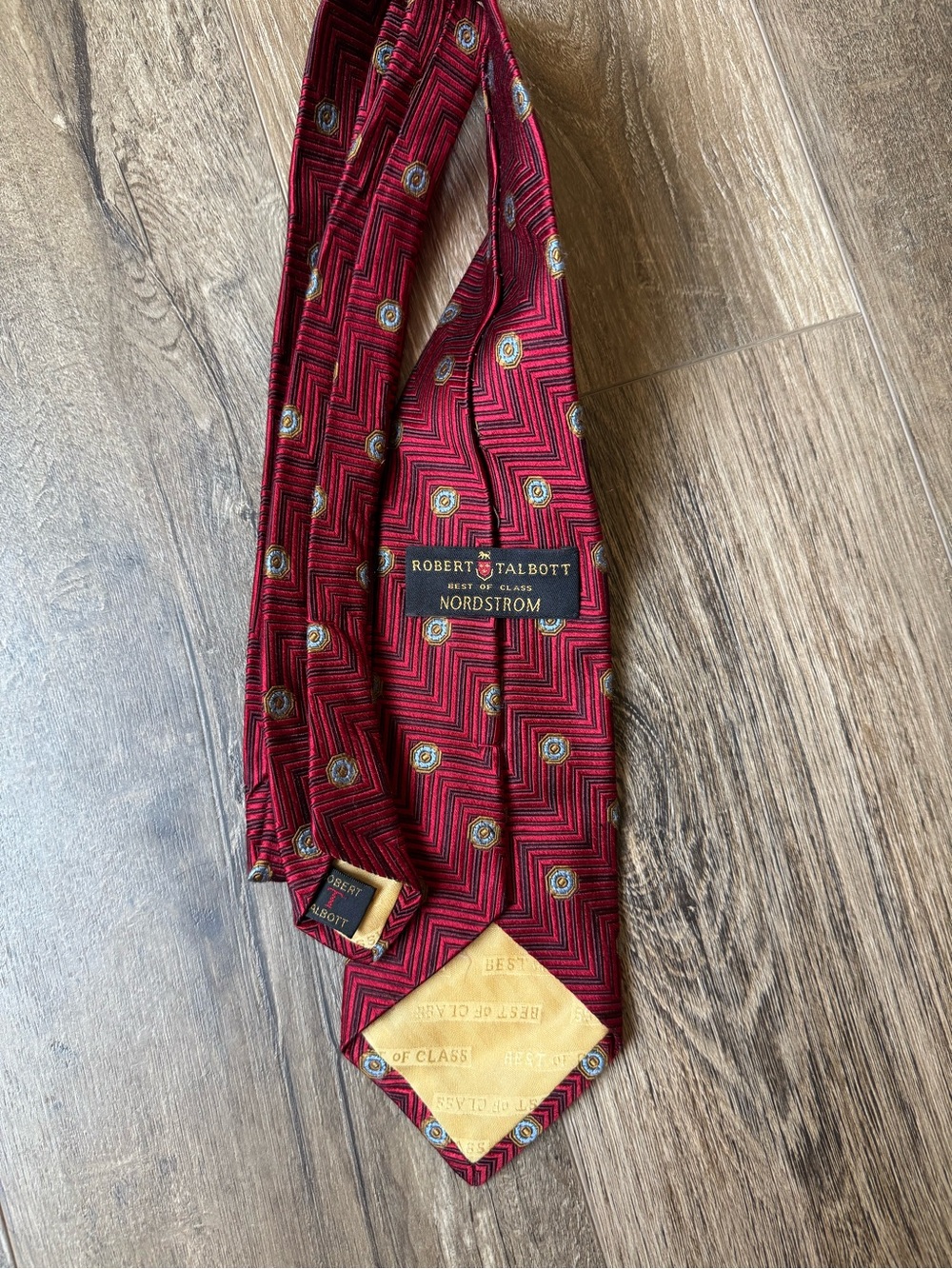 Robert Talbott Red Geometric Medallion Silk Tie